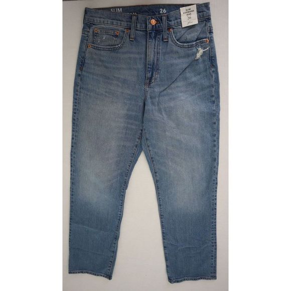 J.Crew BK562 Women Sz 26 Vail Wash High Rise Slim Boyfriend Jeans $128 - Picture 1 of 8